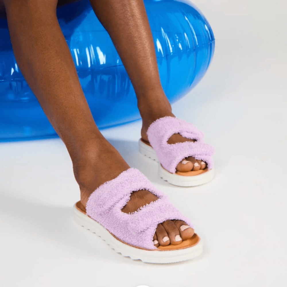 Intentionally Blank Recycled Terry Sandals - Lilac